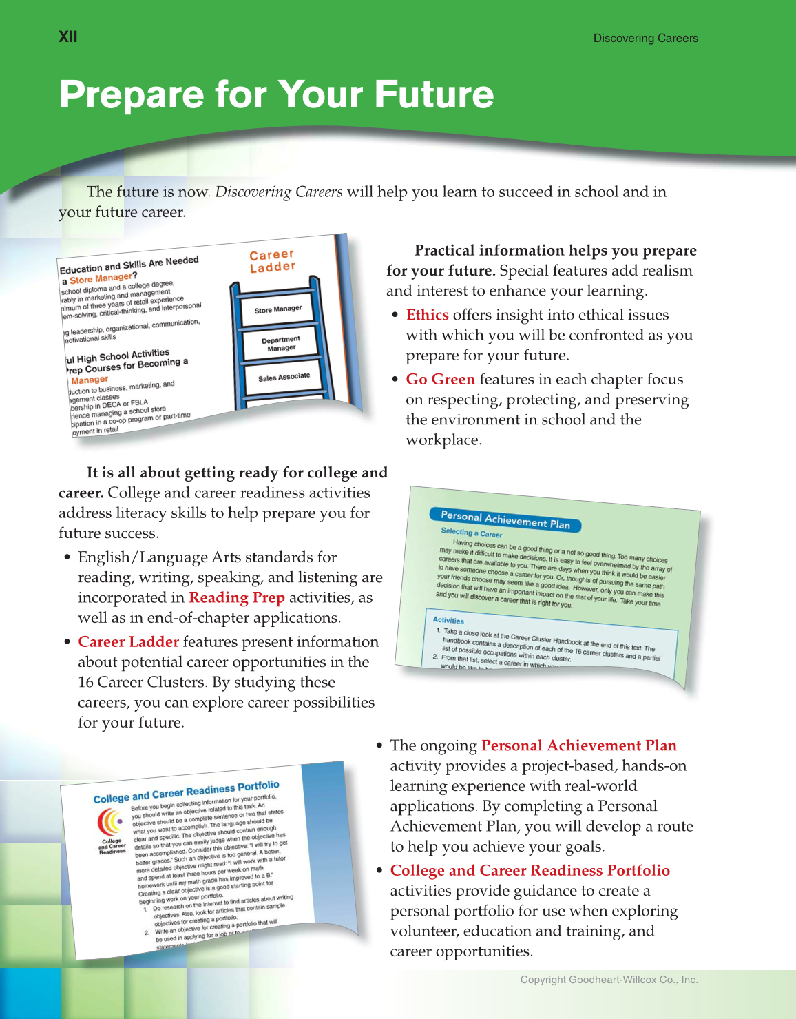 Discovering Careers, 9th Edition page XII