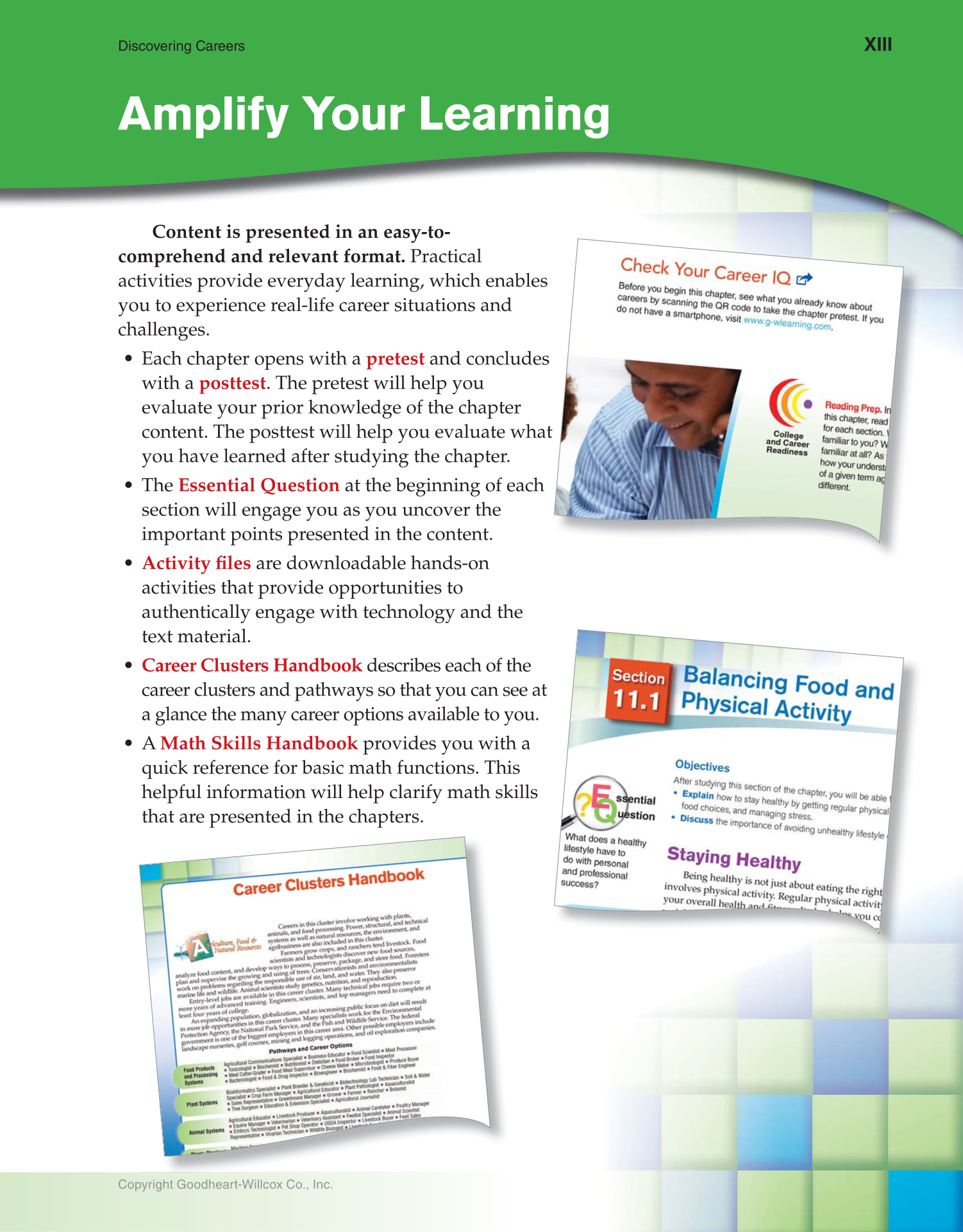 Discovering Careers, 9th Edition page XIII
