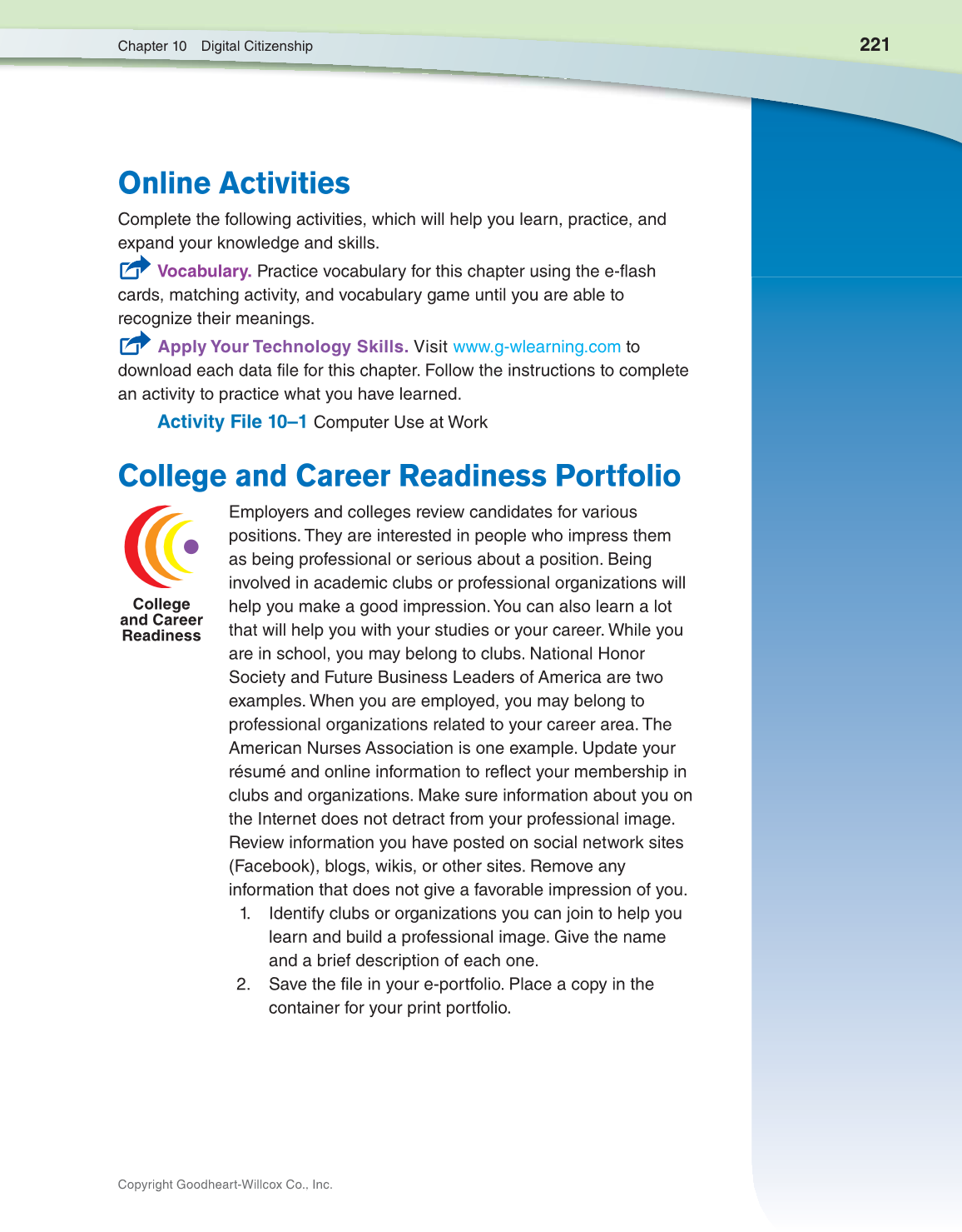 Discovering Careers, 9th Edition page 221