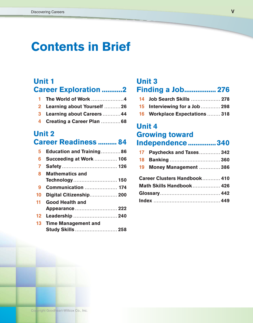 Discovering Careers, 9th Edition page V