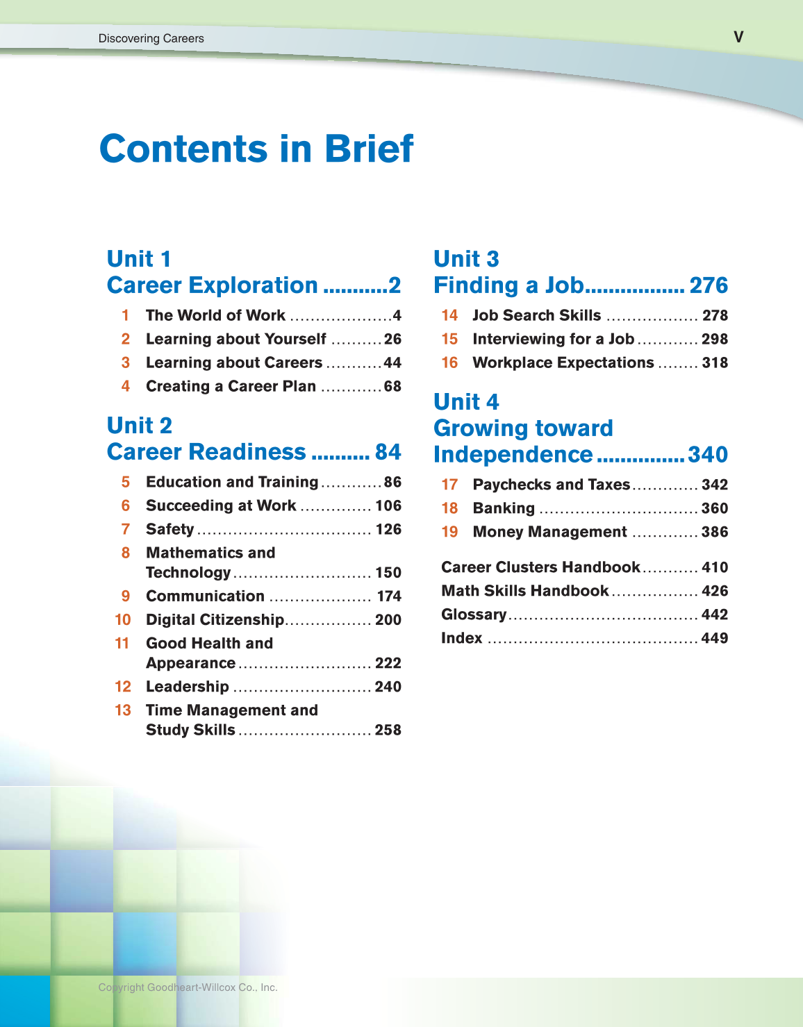 Discovering Careers, 9th Edition page V