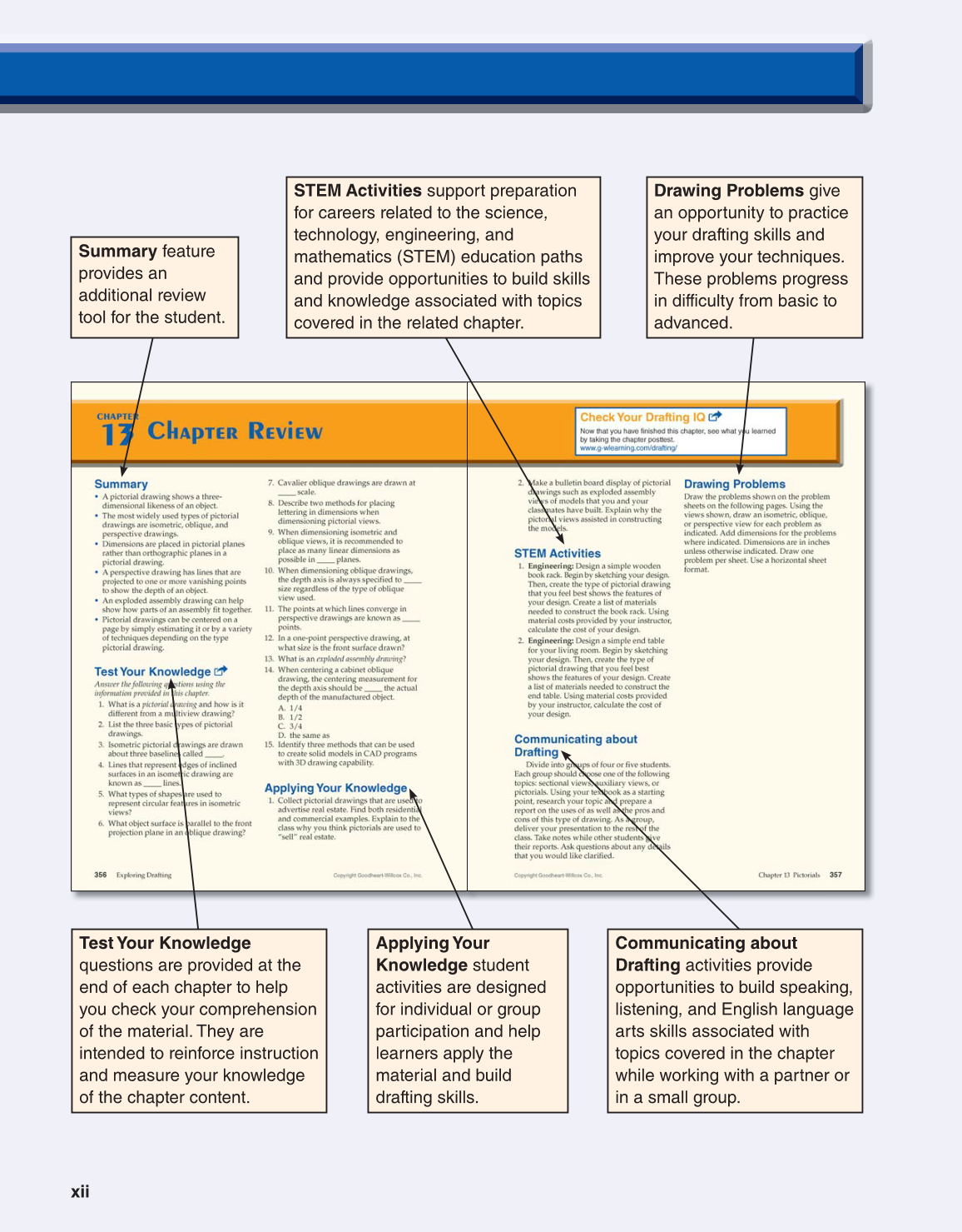 Exploring Drafting, 12th Edition page xii
