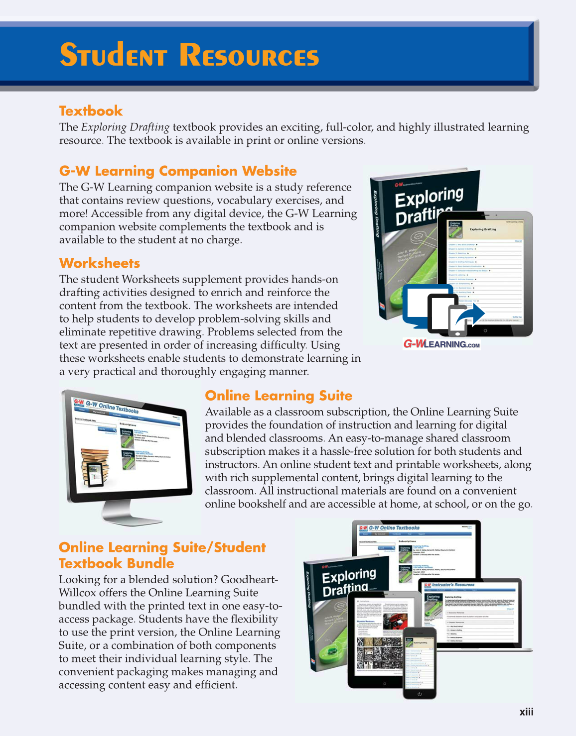 Exploring Drafting, 12th Edition page xiii