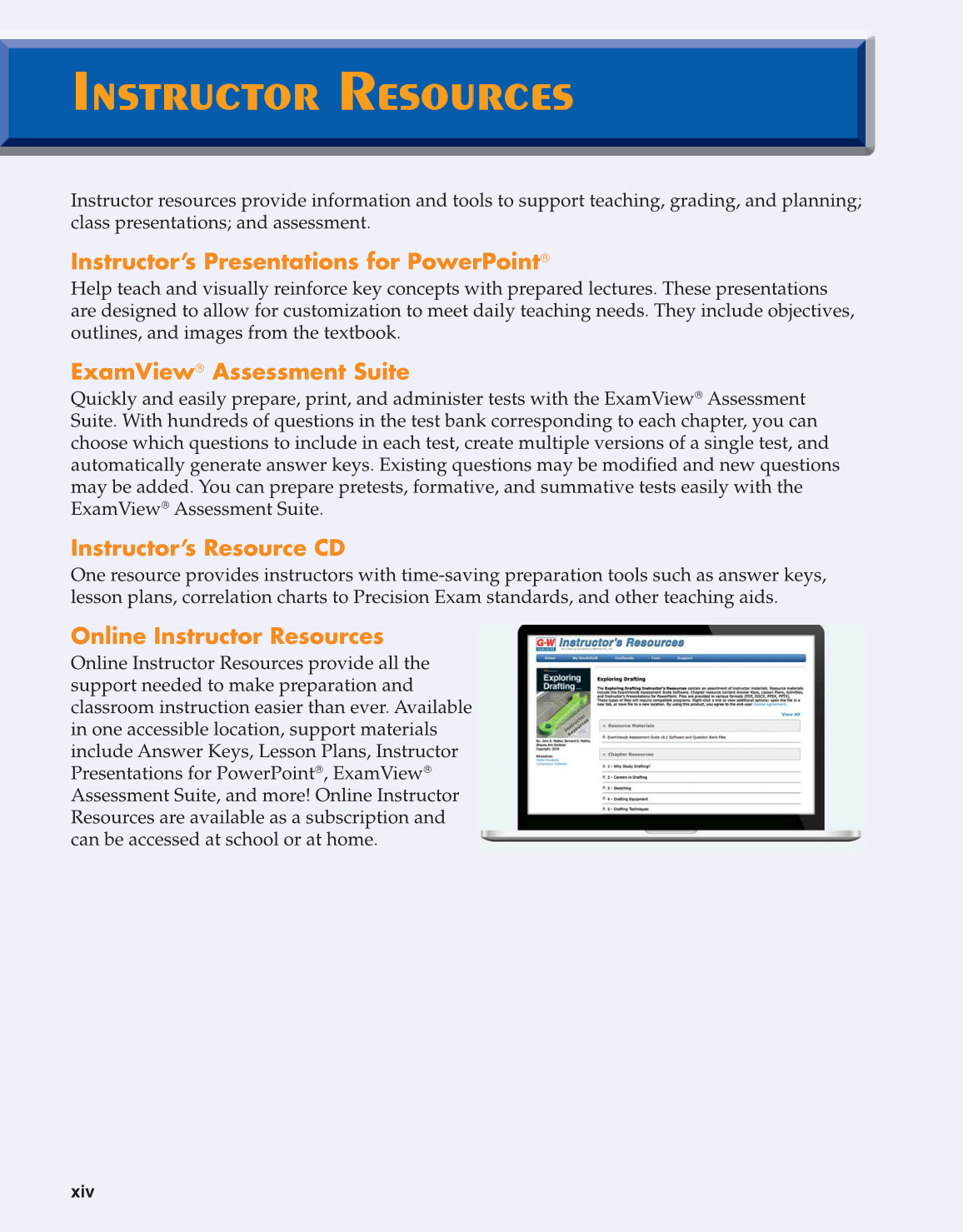 Exploring Drafting, 12th Edition page xiv