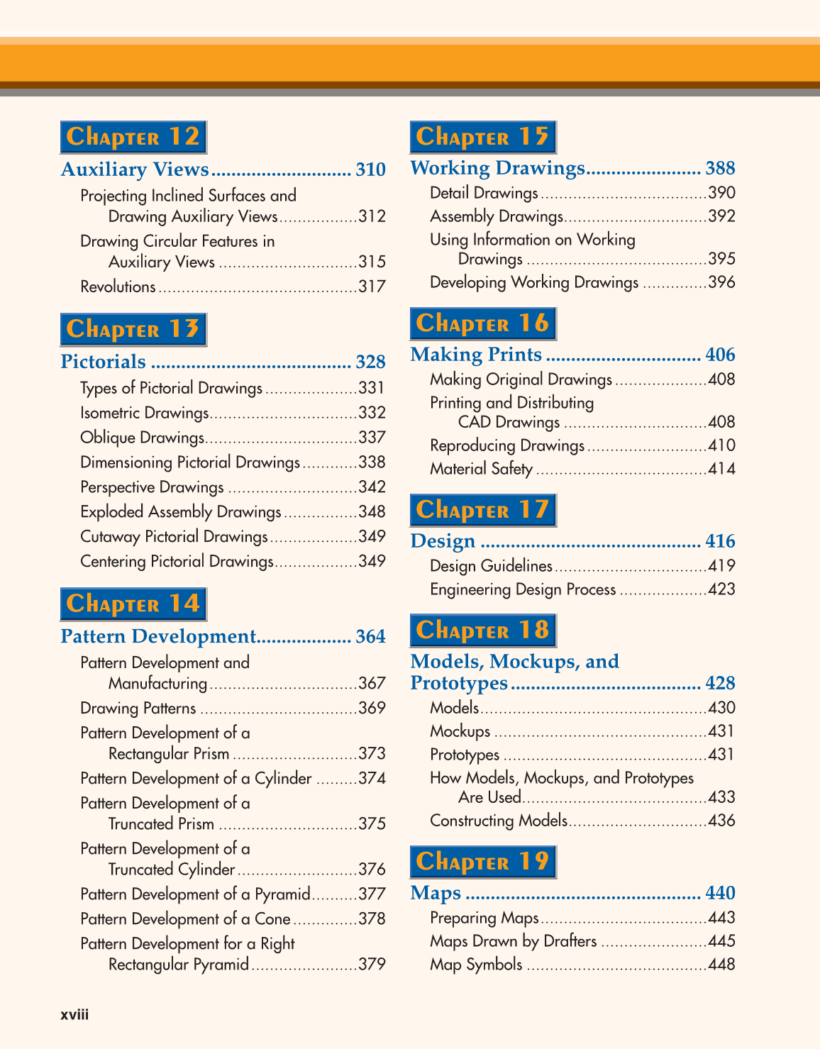 Exploring Drafting, 12th Edition page xviii