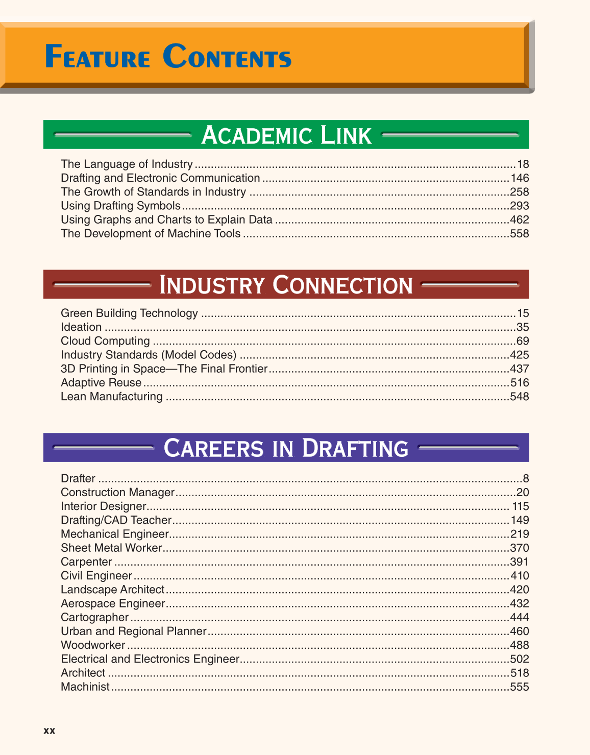 Exploring Drafting, 12th Edition page xx