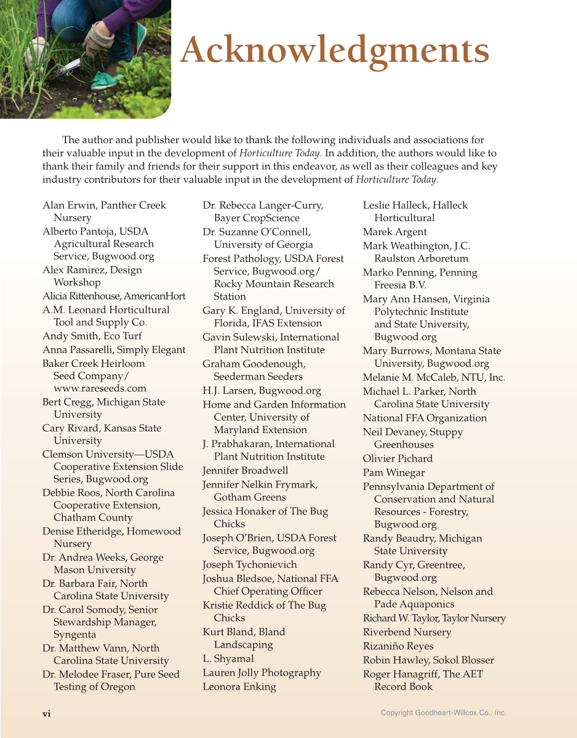 Horticulture Today, 1st Edition page vi