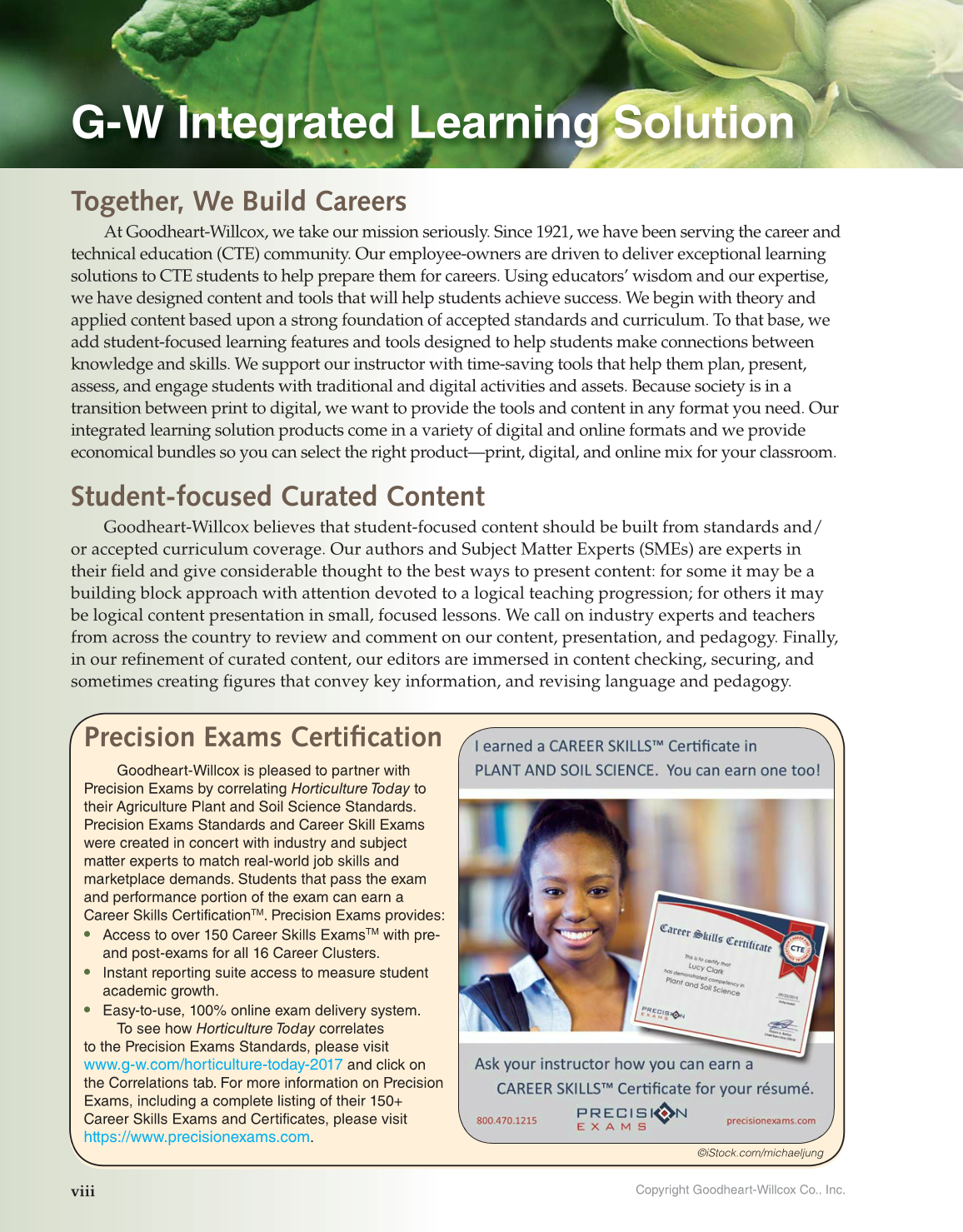 Horticulture Today, 1st Edition page viii