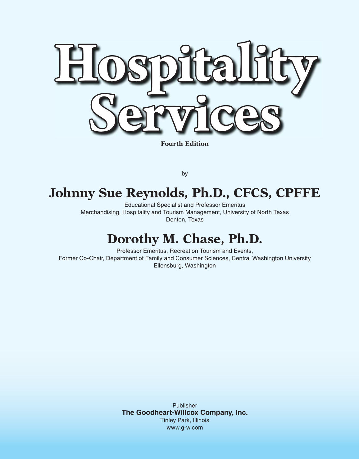 Hospitality Services, 4th Edition page i