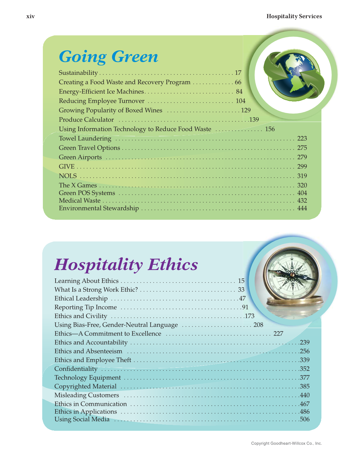 Hospitality Services, 4th Edition page xiv