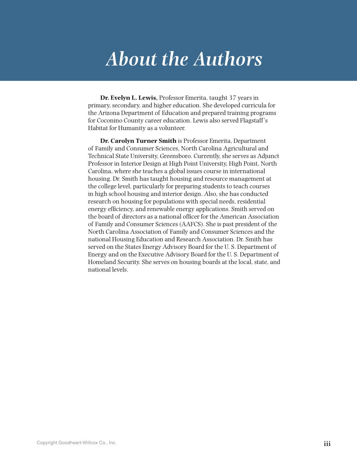 Housing and Interior Design, 11th Edition page iii