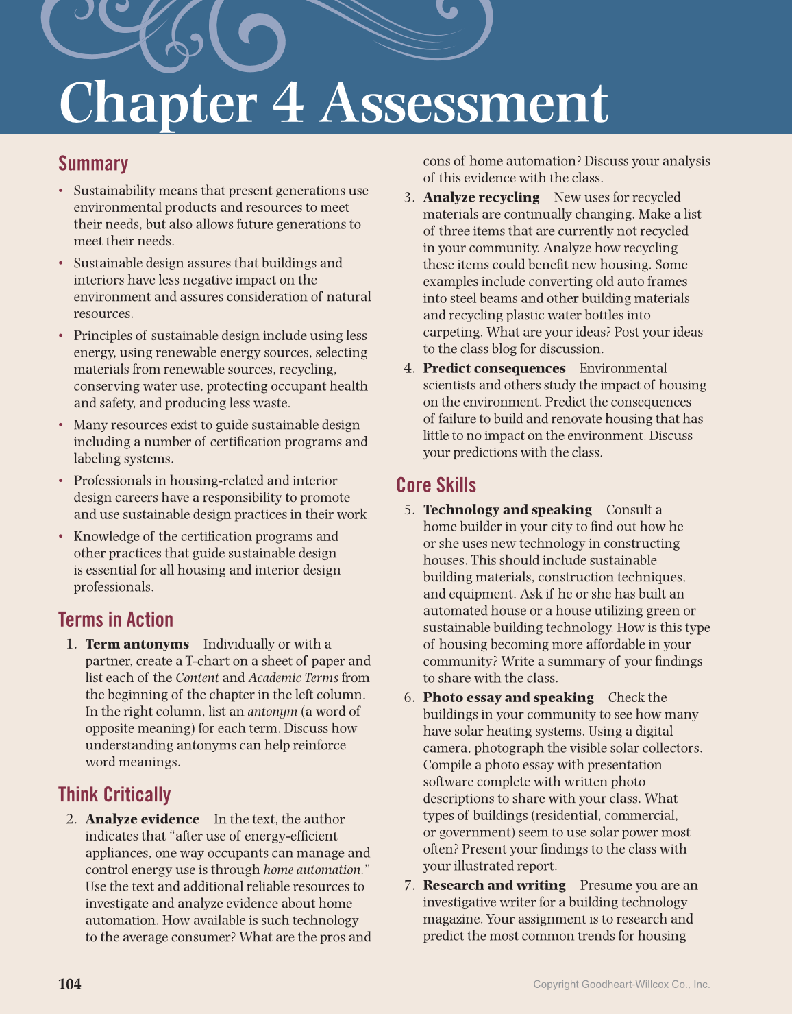 Housing and Interior Design, 11th Edition page 104