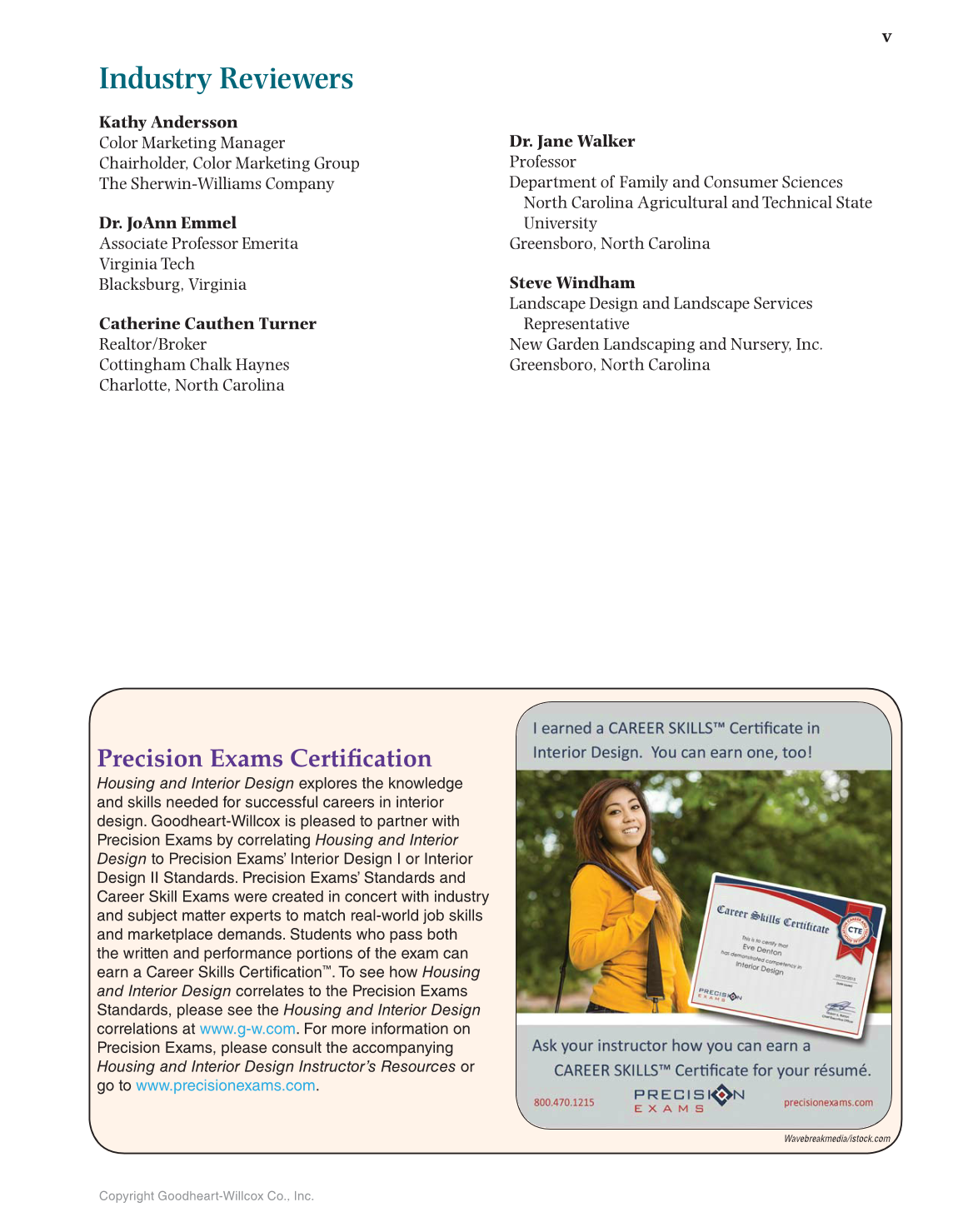 Housing and Interior Design, 11th Edition page v