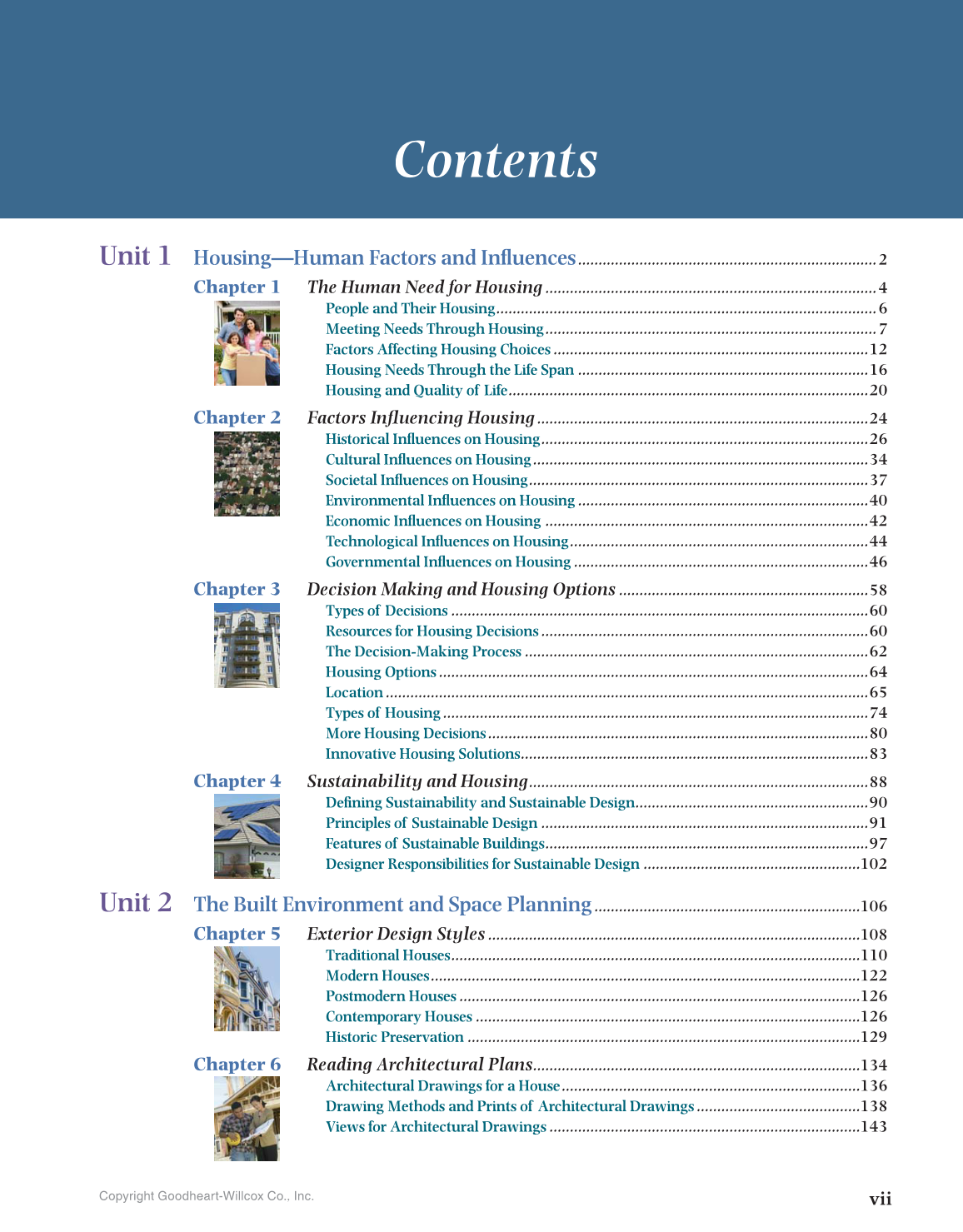 Housing and Interior Design, 11th Edition page vii