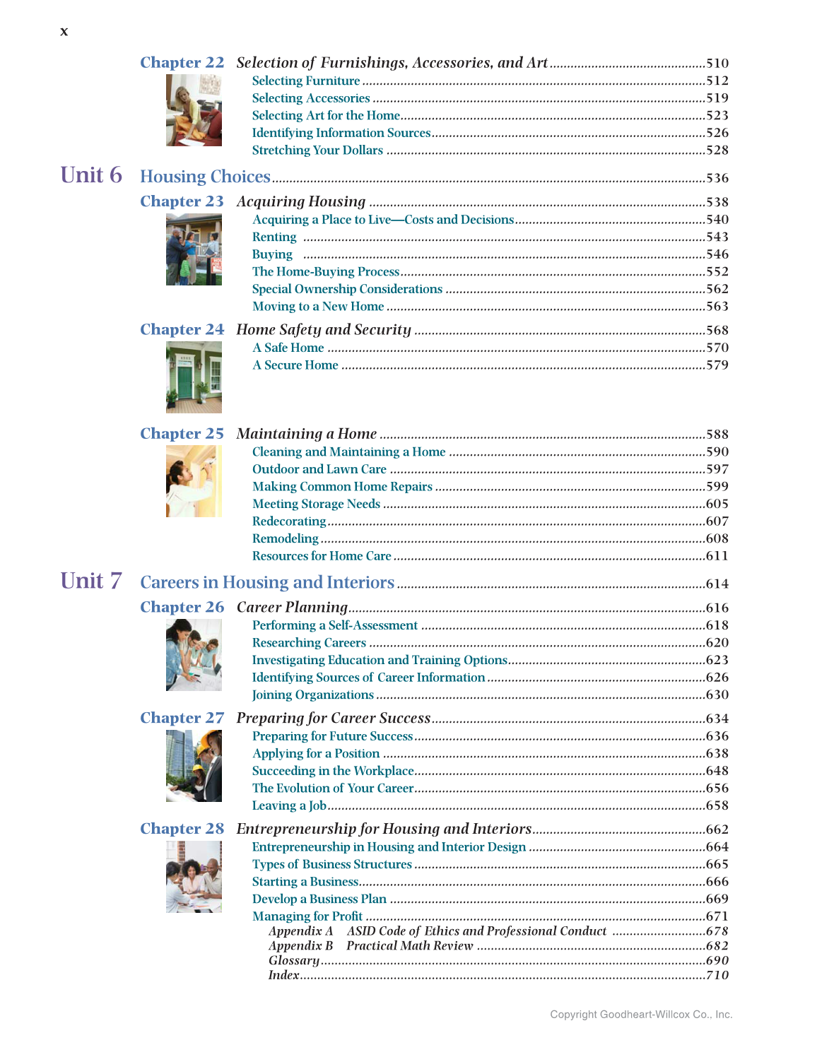 Housing and Interior Design, 11th Edition page x