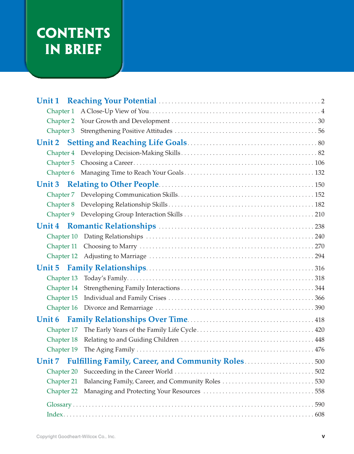 Interpersonal Relationships, 1st Edition page v
