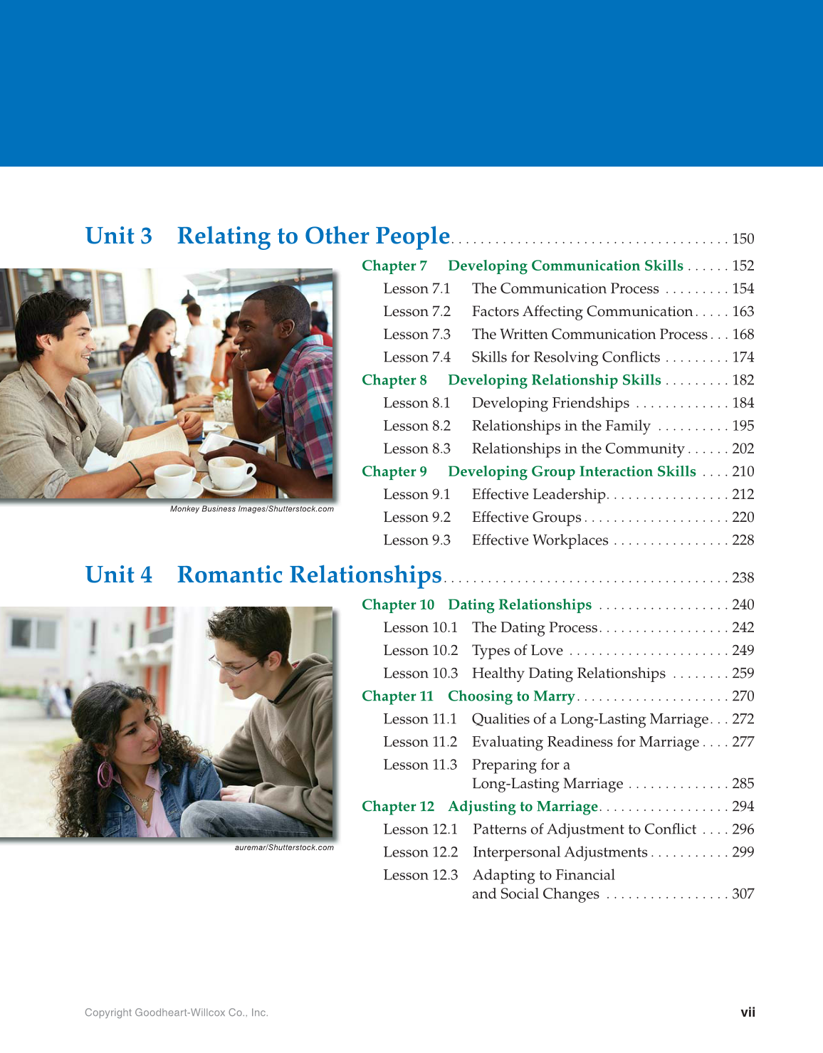 Interpersonal Relationships, 1st Edition page vii