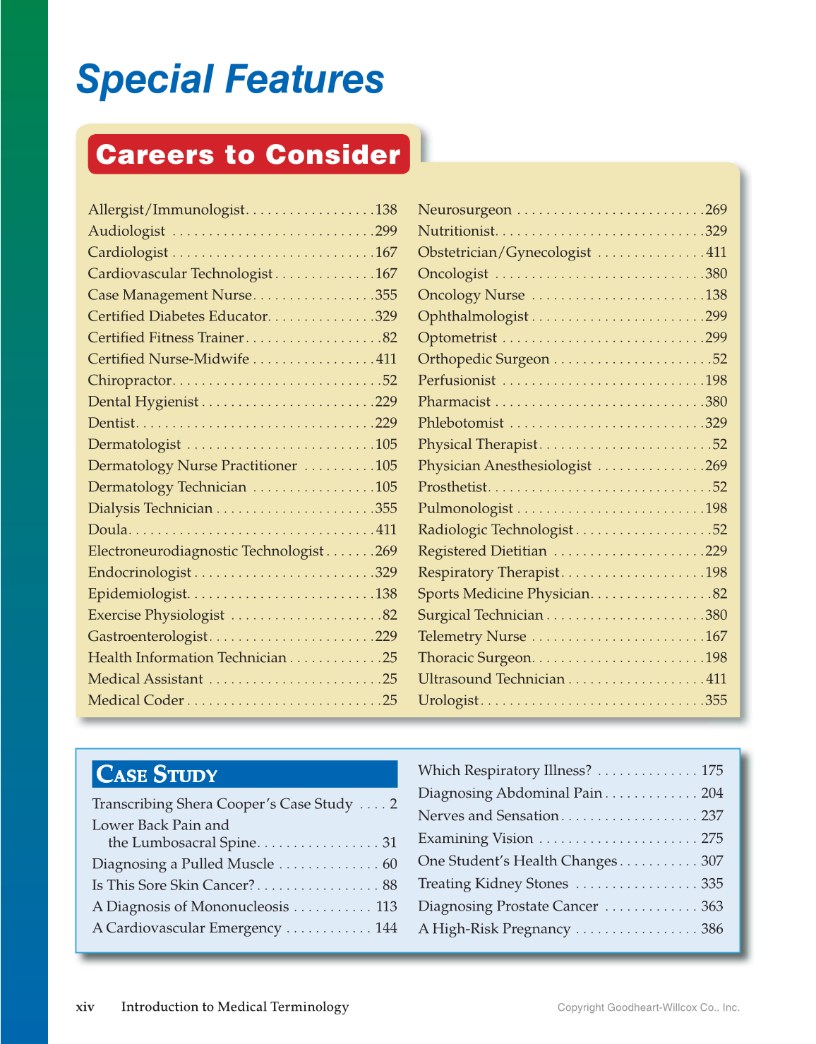 Introduction to Medical Terminology, 1st Edition page xiv