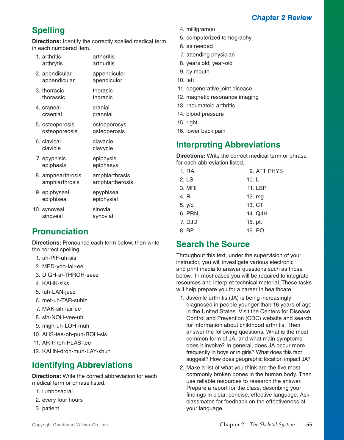 Introduction to Medical Terminology, 1st Edition page 55