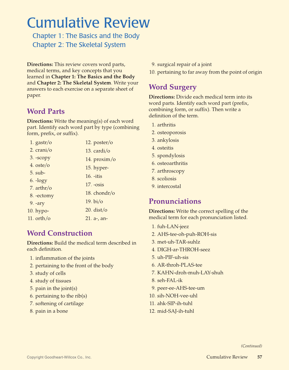 Introduction to Medical Terminology, 1st Edition page 57