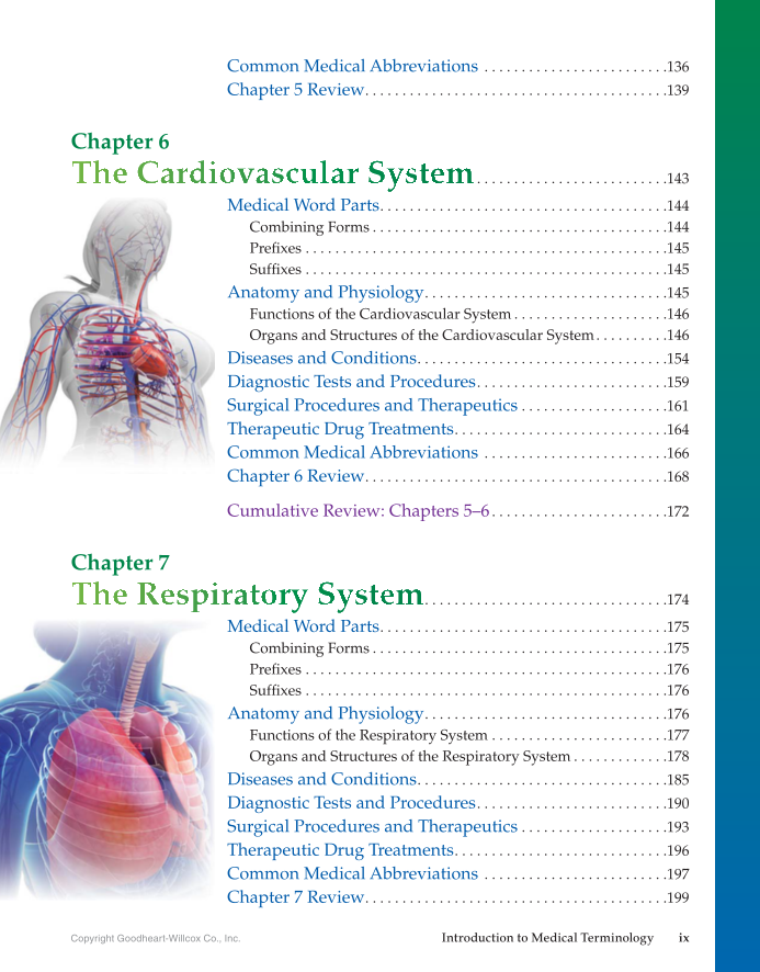Introduction to Medical Terminology, 1st Edition page x
