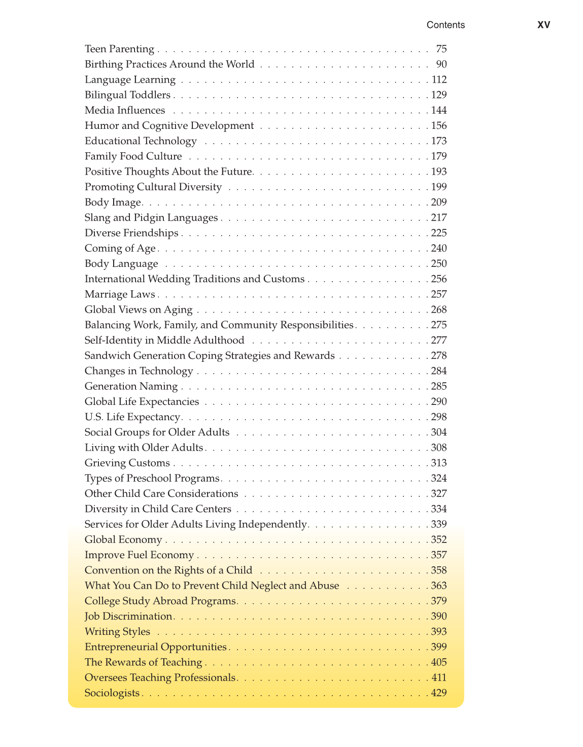 Lifespan Development, 2nd Edition page XV