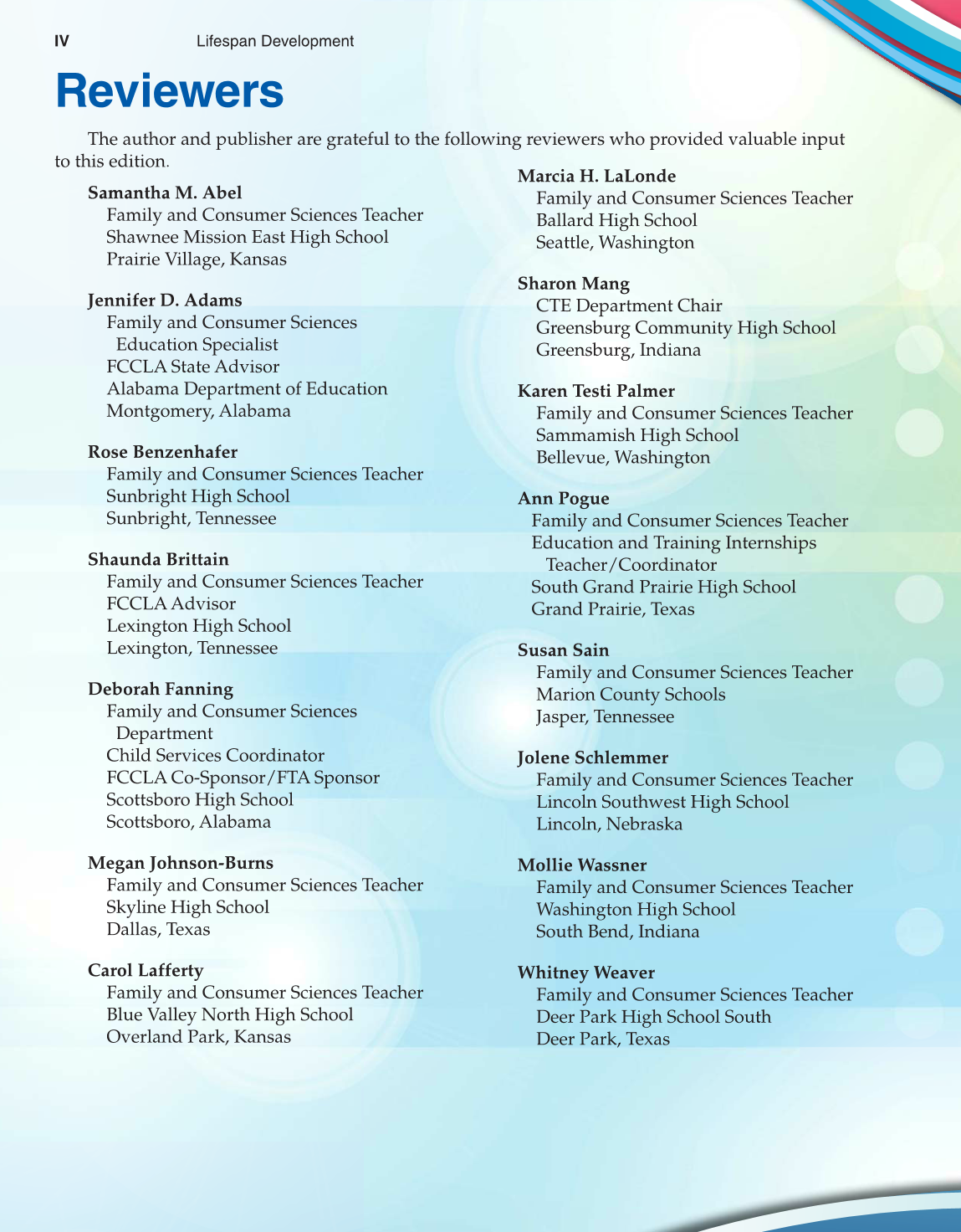 Lifespan Development, 2nd Edition page IV