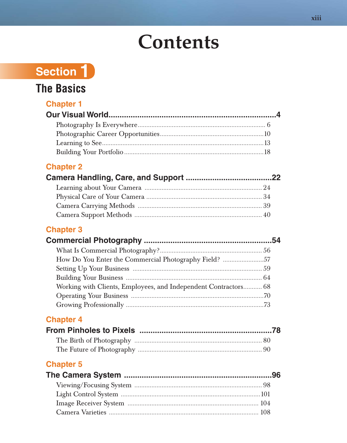 Photography: Portfolio to Profession, 3rd Edition page xiii