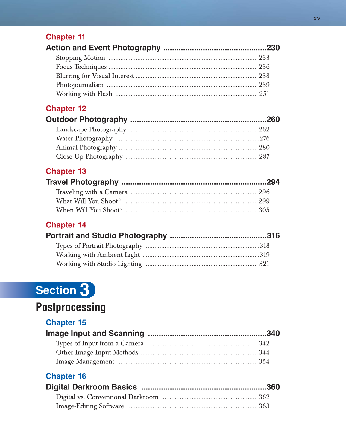 Photography: Portfolio to Profession, 3rd Edition page xv