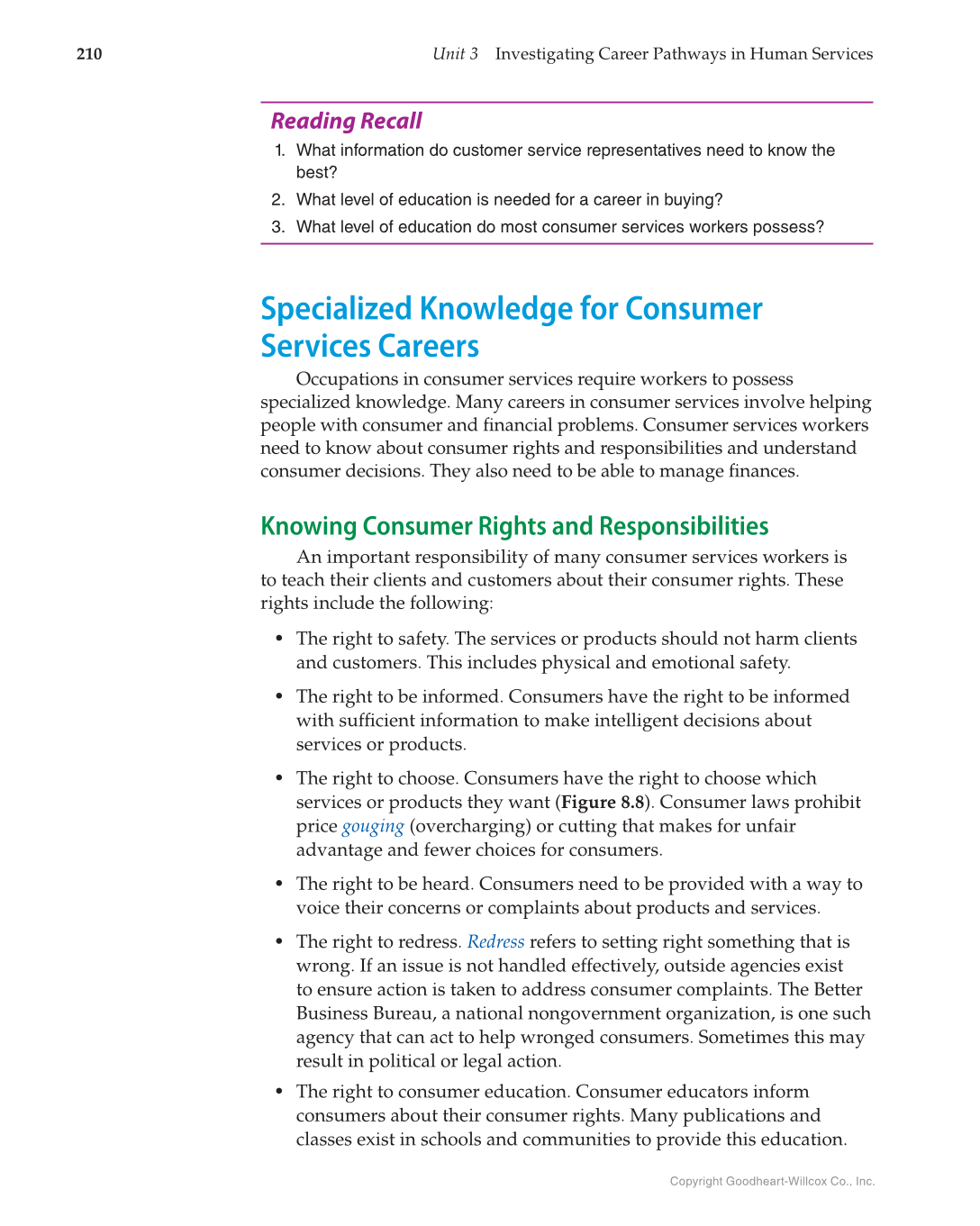Principles of Human Services, 1st Edition page 210