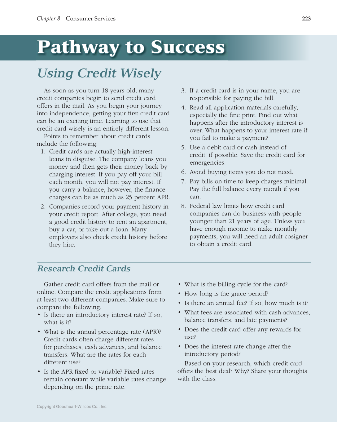 Principles of Human Services, 1st Edition page 223