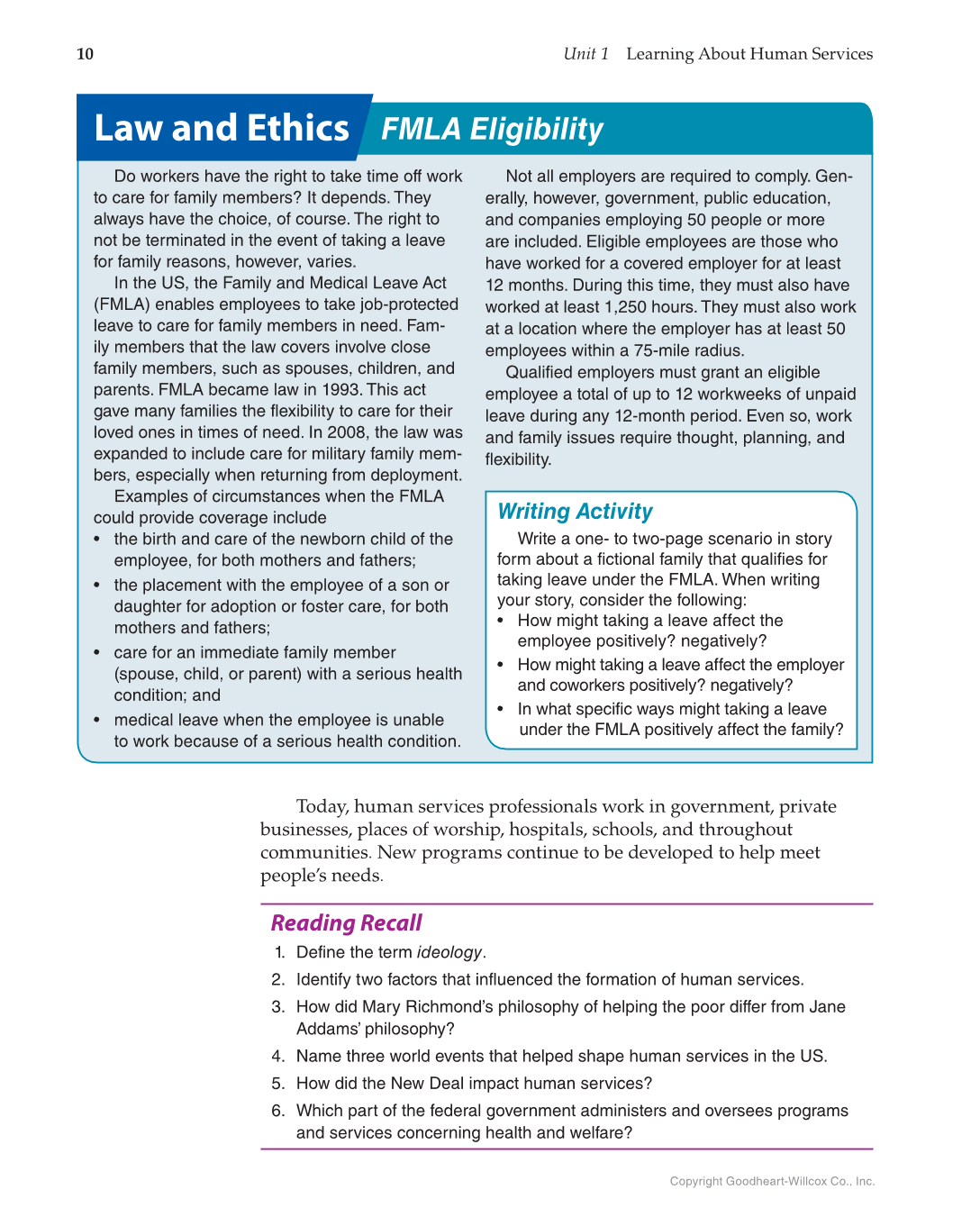 Principles of Human Services, 1st Edition page 10