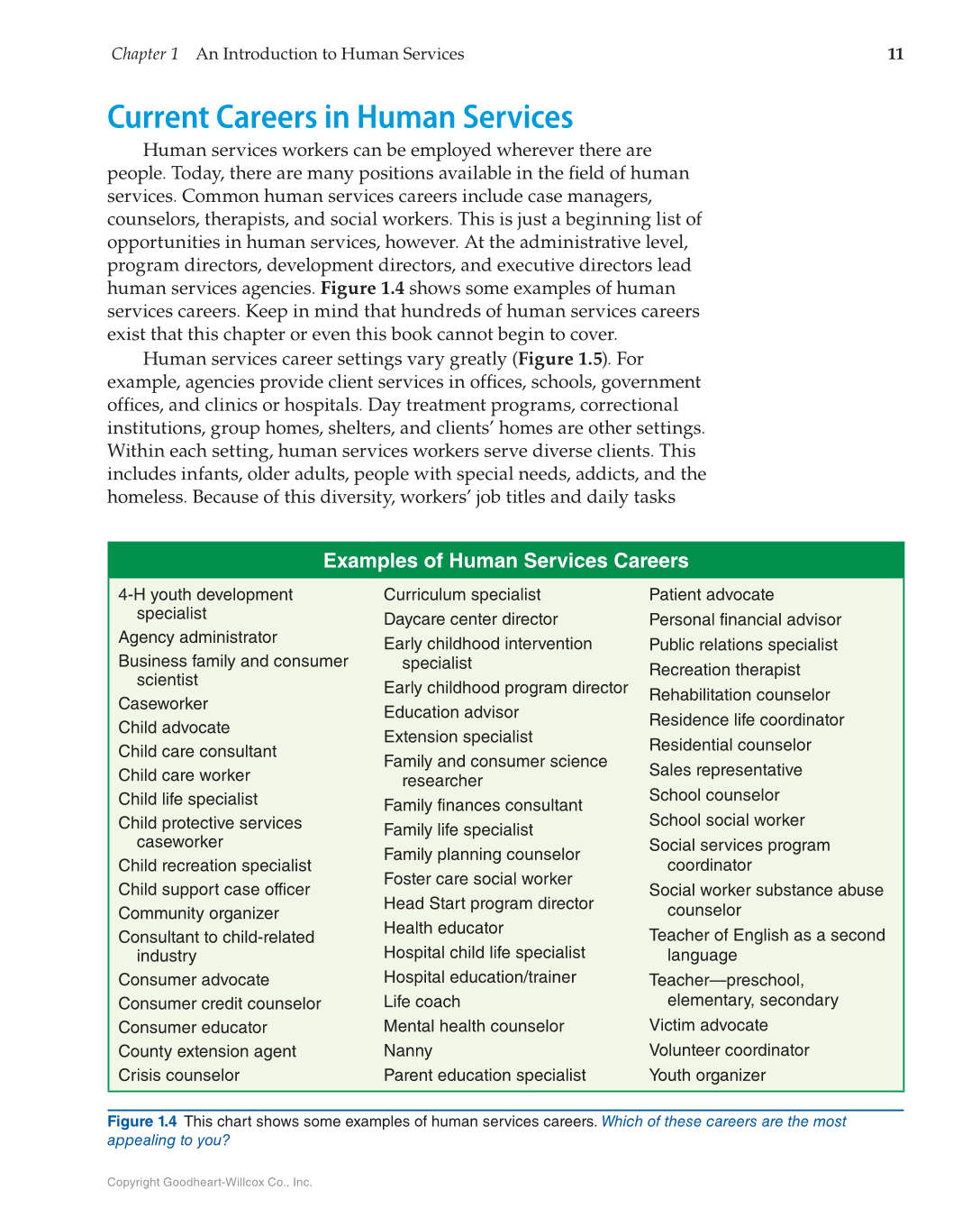 Principles of Human Services, 1st Edition page 11