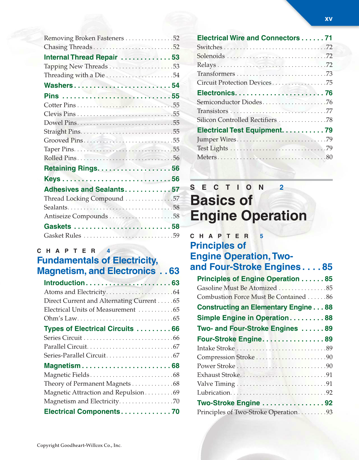 Small Gas Engines, 11th Edition page xv