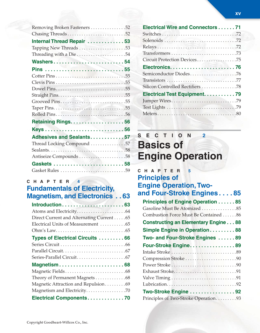 Small Gas Engines, 11th Edition page xv