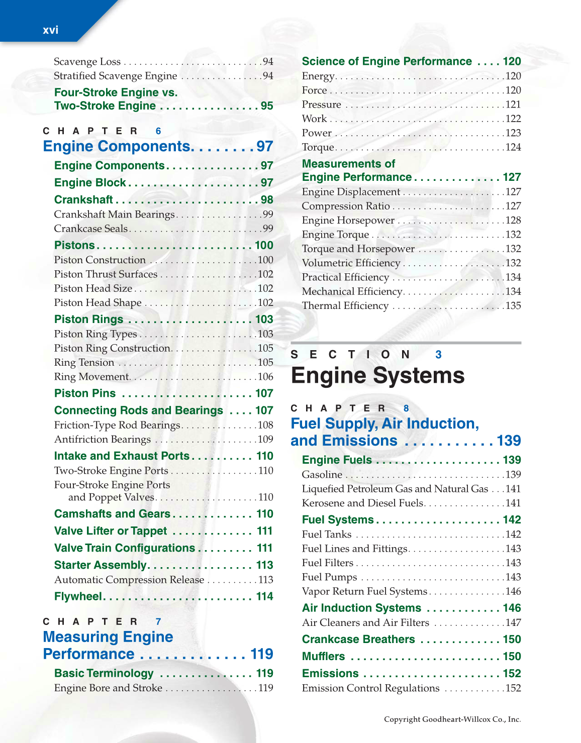 Small Gas Engines, 11th Edition page xvi