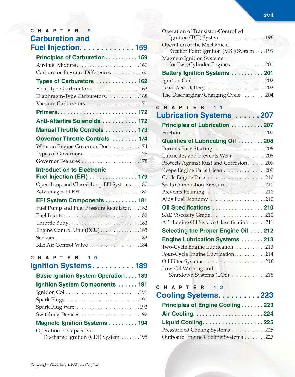 Small Gas Engines, 11th Edition page xvii