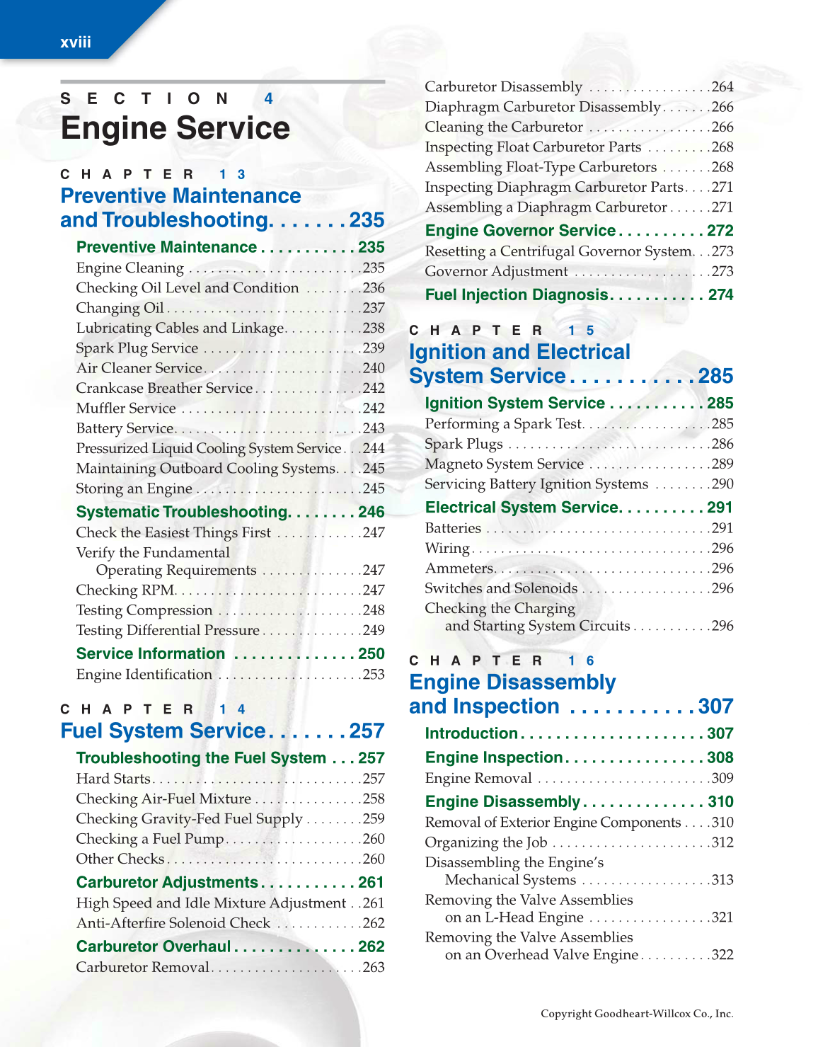 Small Gas Engines, 11th Edition page xviii