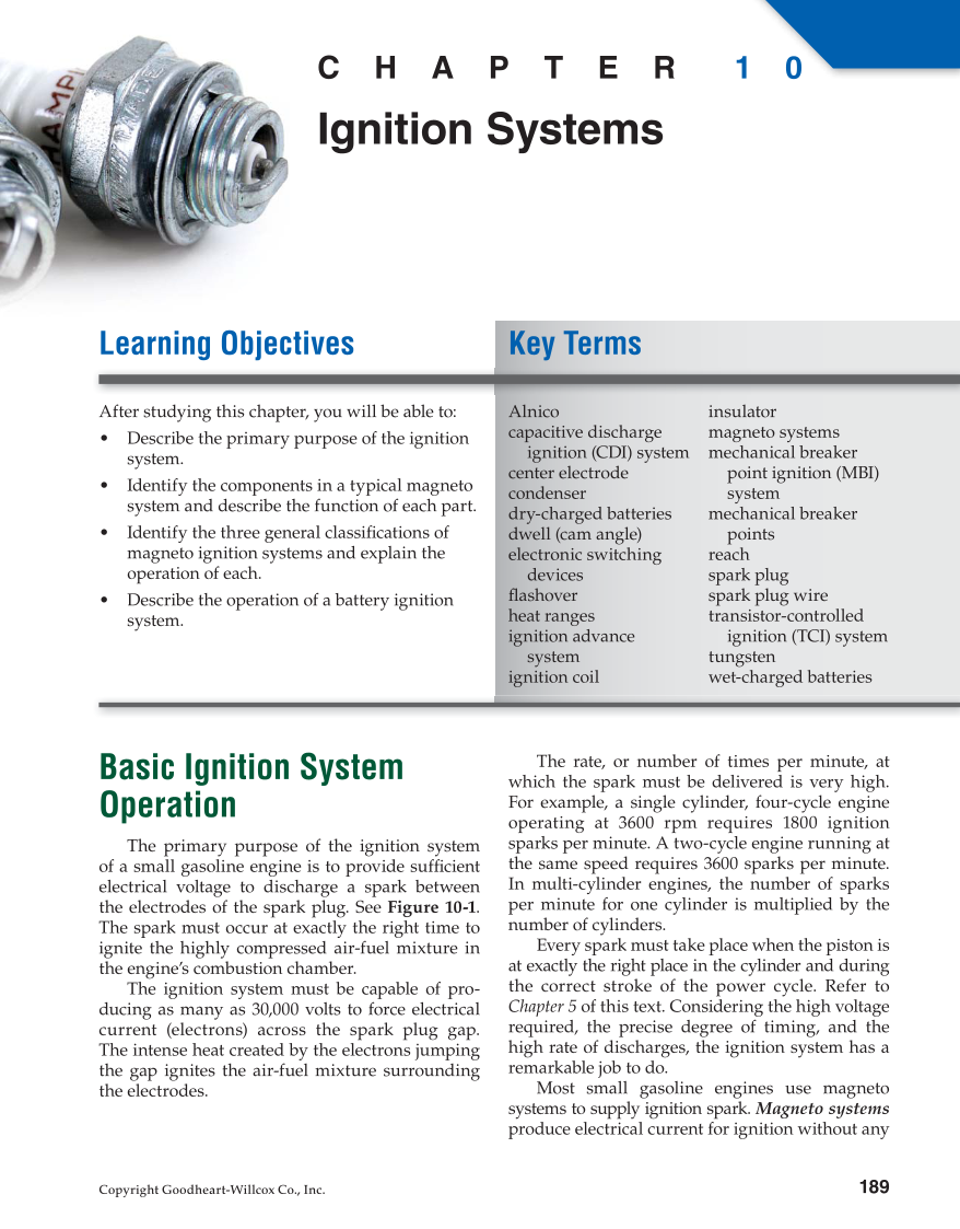 Small Gas Engines, 11th Edition page 189