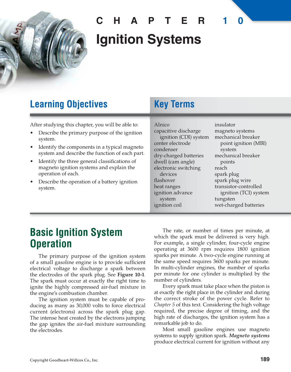 Small Gas Engines, 11th Edition page 189