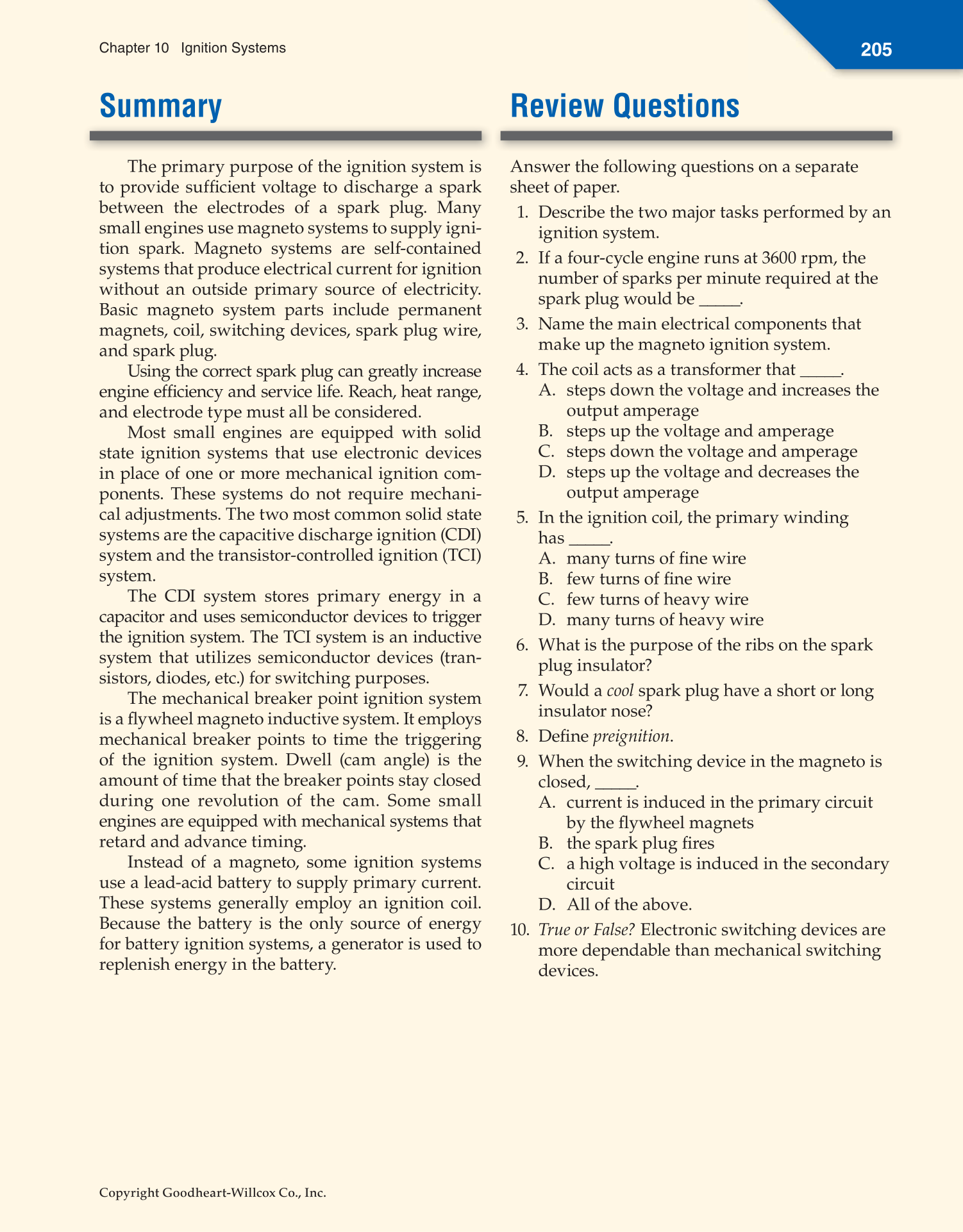 Small Gas Engines, 11th Edition page 205