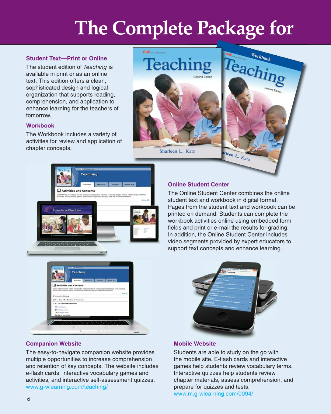 Teaching, 2nd Edition page xii