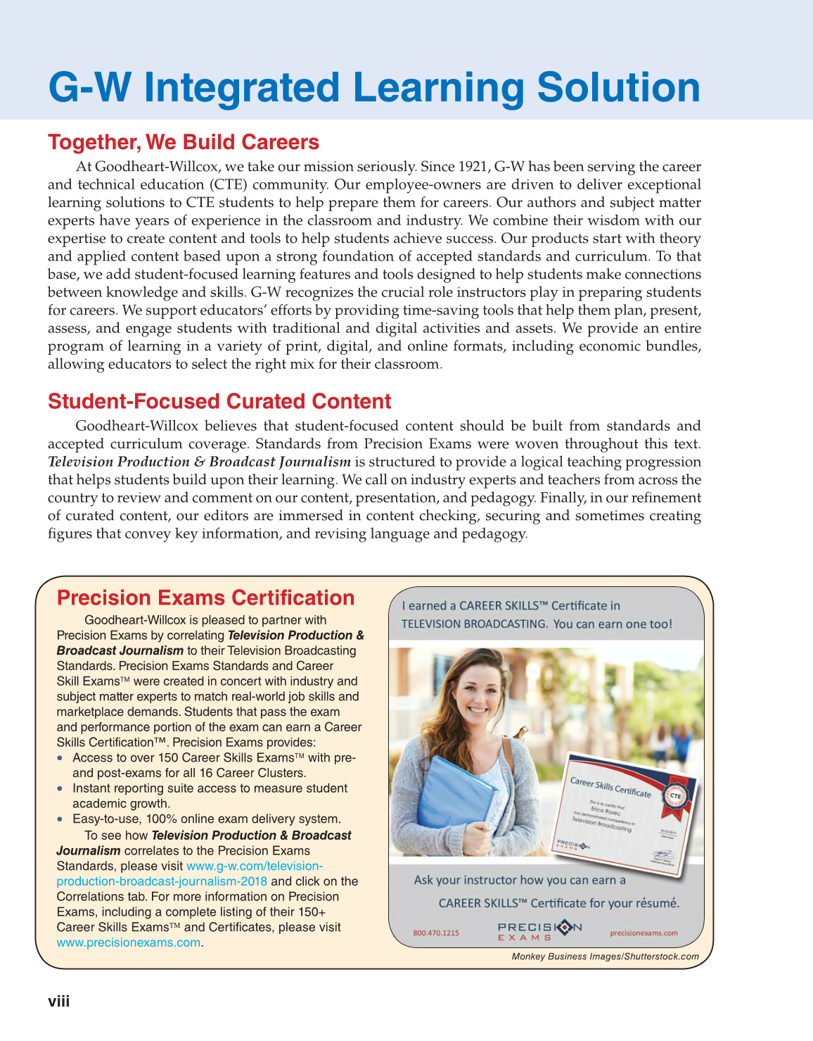 Television Production & Broadcast Journalism, 3rd Edition page viii