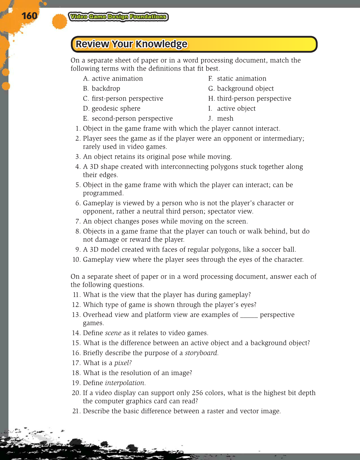 Video Game Design Foundations, 2nd Edition page 160