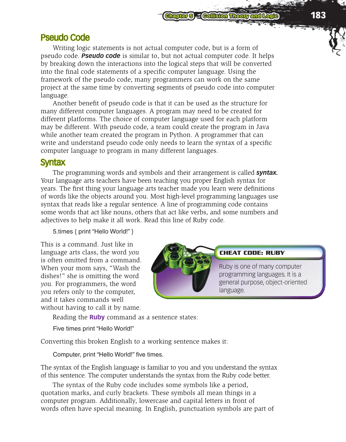 Video Game Design Foundations, 2nd Edition page 183
