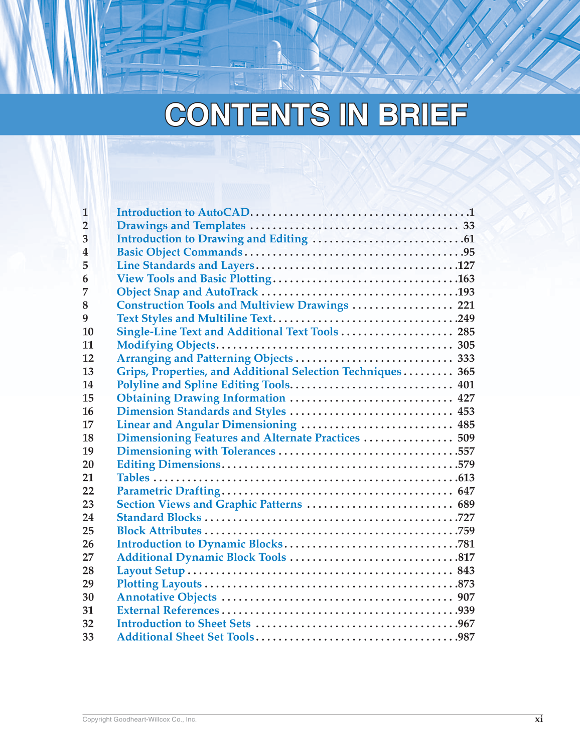 AutoCAD and Its Applications—Basics 2017, 24th Edition page xi