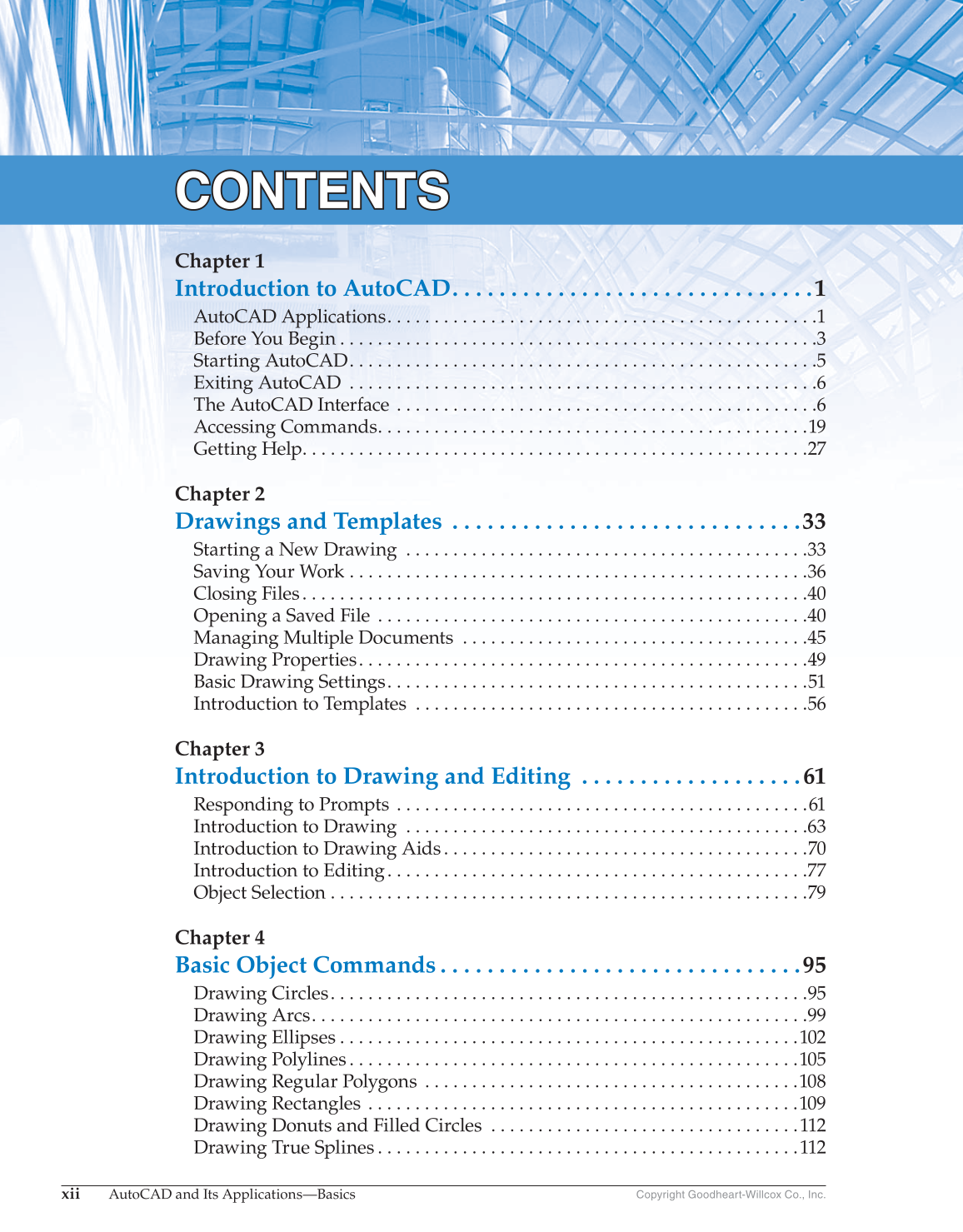 AutoCAD and Its Applications—Basics 2017, 24th Edition page xii