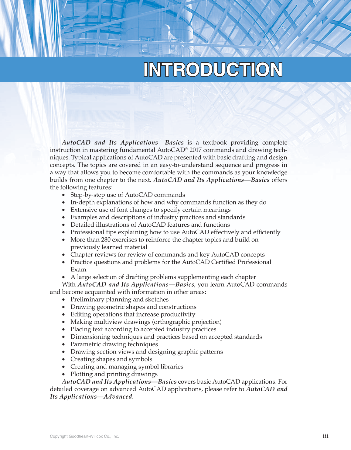 AutoCAD and Its Applications—Basics 2017, 24th Edition page iii