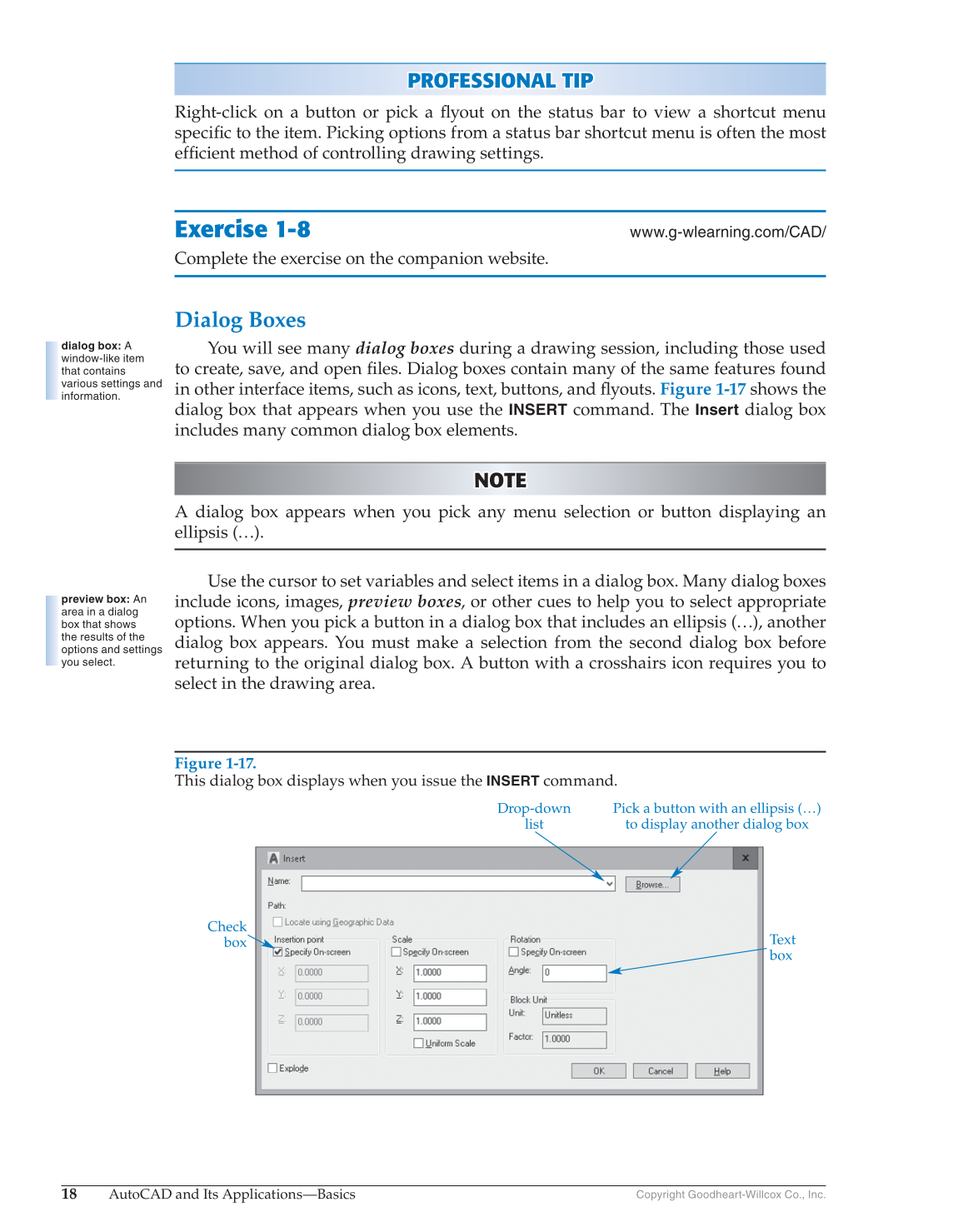 AutoCAD and Its Applications—Basics 2017, 24th Edition page 18