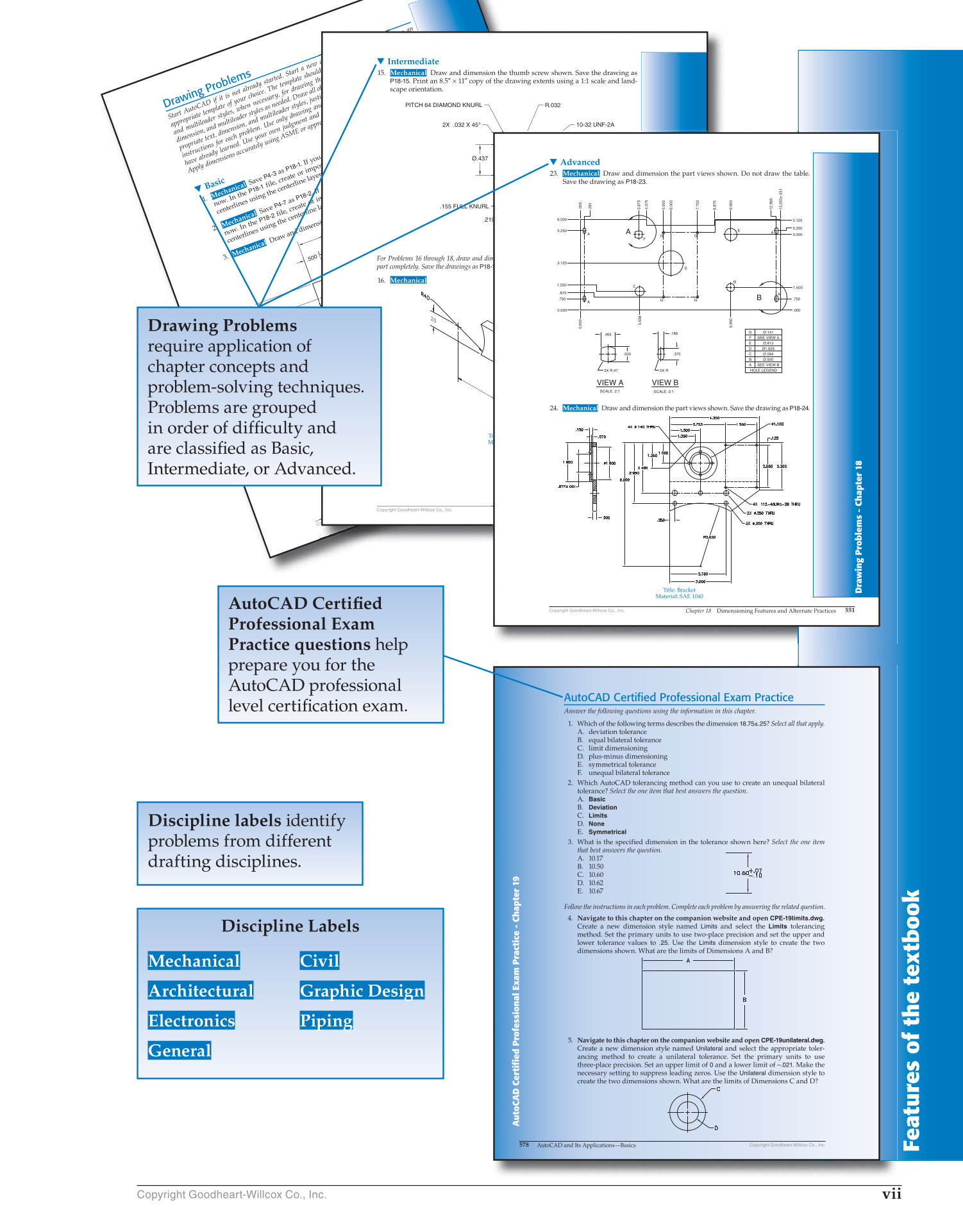 AutoCAD and Its Applications—Basics 2017, 24th Edition page vii